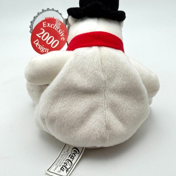 2000 Coca-Cola Exclusive Polar Bear Bean Bag Plush Toy With Red Scarf - Picture 11 of 14